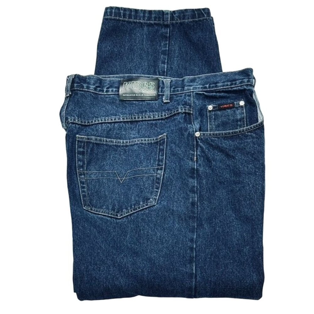 VIBES JEAN Men's Jeans Cotton Blue Denim Breathable Comfortable Fit Belt Loops B